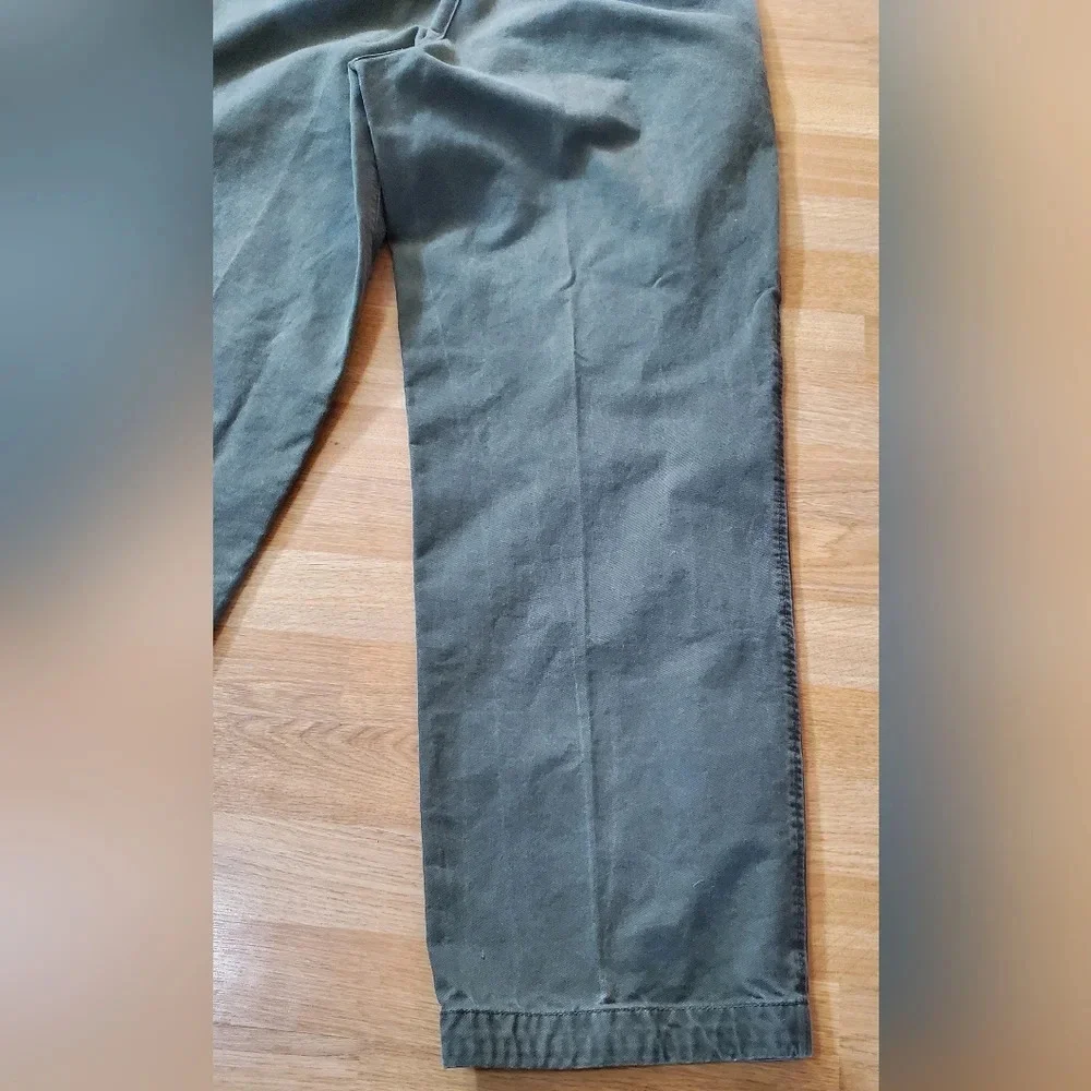 TIMBERLAND Chino FLAT FRONT Cotton Canvas PANTS Mens 34×32‎ Olive Green